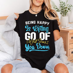 Being Happy Lifting Motivational Aesthetic Ready to Press DTF Transfer for Dtf