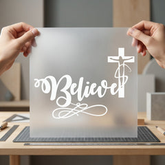 Believe Christian Word Cross Christian Faith Ready to Press DTF Transfer for Dtf
