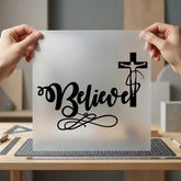 Believe Christian Word Cross Christian Faith Ready to Press DTF Transfer for Dtf