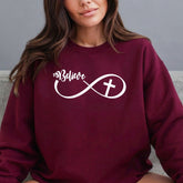 Believe | Faith & Infinity Cross Sweatshirt - Luckets.com