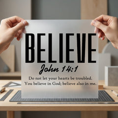 Believe John Scripture Faith-based Christian Faith Ready to Press DTF Transfer for Dtf