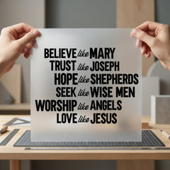 Believe Like Mary Christian Christian Faith Ready to Press DTF Transfer for Dtf