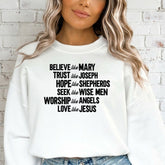 Believe Like Mary | Faith Inspired Sweatshirt - Luckets.com