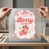 Berry Sweet Gingham Retro Cute Food Characters Collection Cute & Kawaii Collection Ready to Press DTF Transfer for Dtf