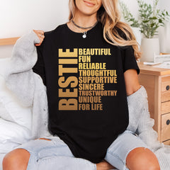 Bestie Definition Gold Gradient Funny Sarcastic Ready to Press DTF Transfer for Dtf