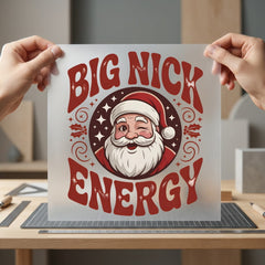 Big Nick Energy Santa Christmas Retro Ready to Press DTF Transfer for Dtf