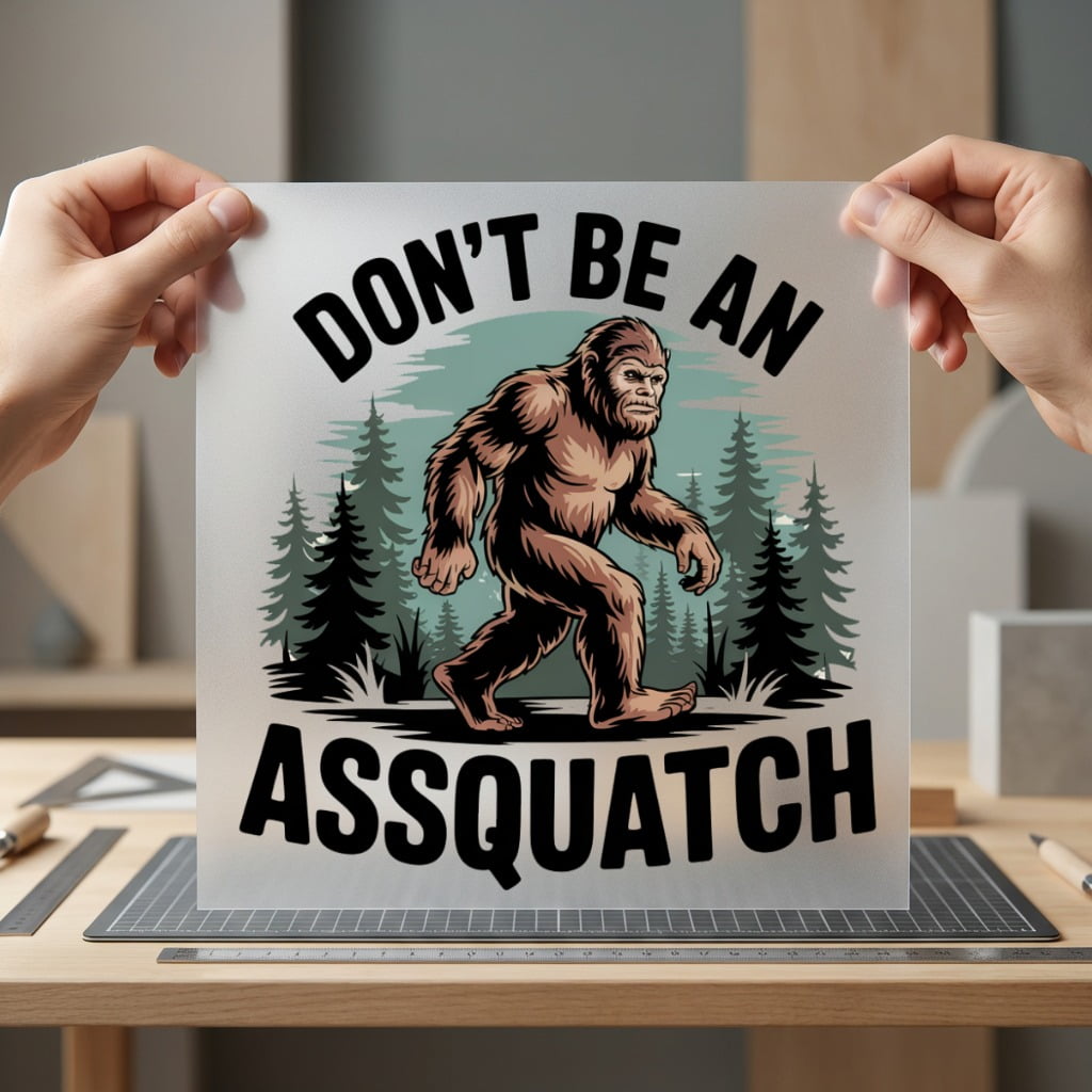 Bigfoot Don Assquatch Humorous Funny Camping Ready to Press DTF Transfer for Dtf