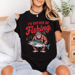Bigfoot Fishing Sasquatch Angler Dad Funny Ready to Press DTF Transfer for Dtf