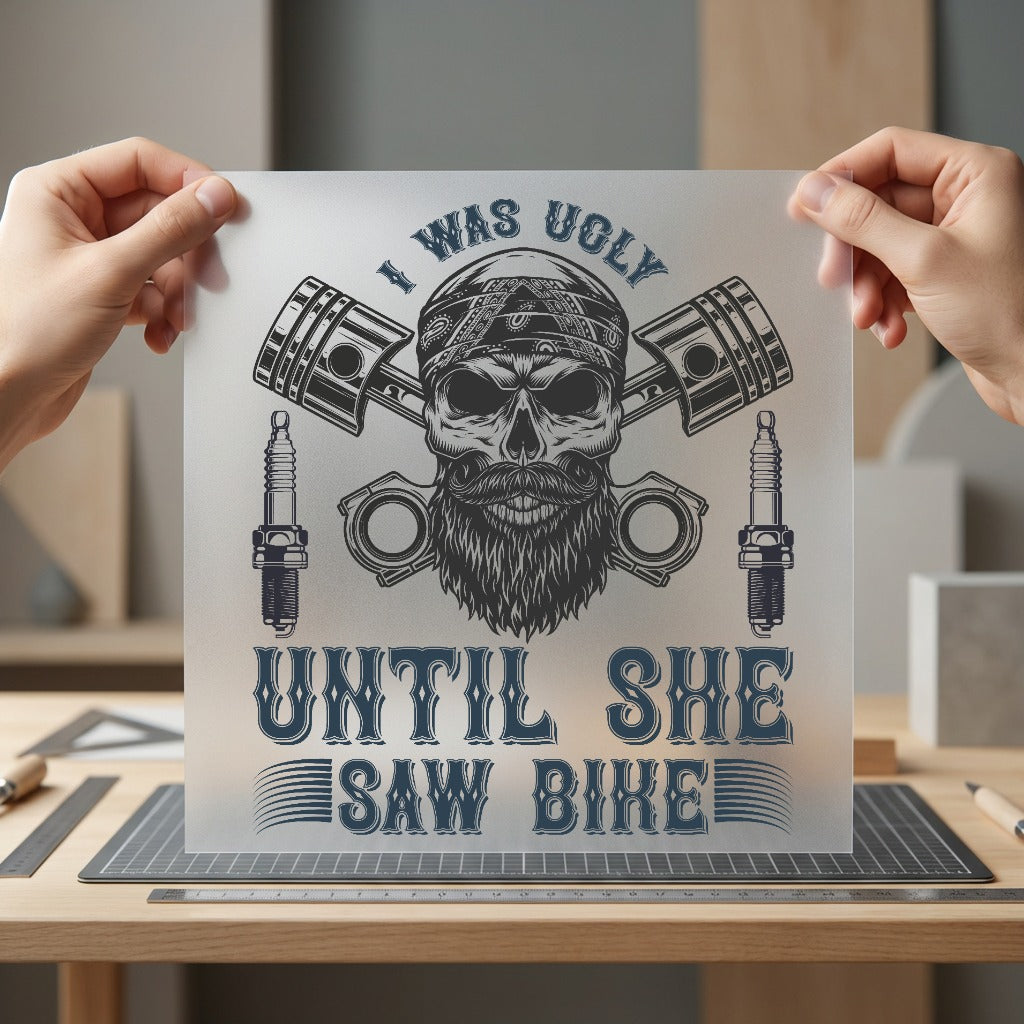 Biker Skull Pistons Retro Funny Sarcastic Ready to Press DTF Transfer for Dtf