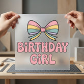 Birthday Girl Bow Retro Vintage Retro Ready to Press DTF Transfer for Dtf