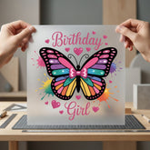 Birthday Girl Butterfly Vibrant Aesthetic Butterfly Ready to Press DTF Transfer for Dtf