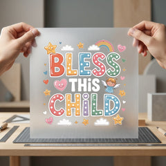 Bless Child Angel Kids Faith Aesthetic Ready to Press DTF Transfer for Dtf