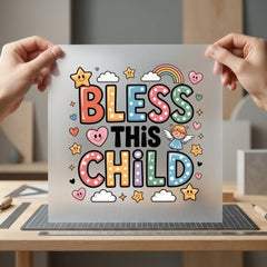 Bless Child Angel Kids Faith Aesthetic Ready to Press DTF Transfer for Dtf