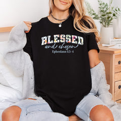 Blessed Chosen Floral Faith-inspired Christian Faith Ready to Press DTF Transfer for Dtf