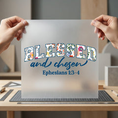 Blessed Chosen Floral Faith-inspired Christian Faith Ready to Press DTF Transfer for Dtf