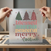 Blessed Joyful Peaceful Merry Christmas Vintage Ready to Press DTF Transfer for Dtf
