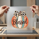 Blessed Leopard Pumpkin Fall Faith Blessed Ready to Press DTF Transfer for Dtf