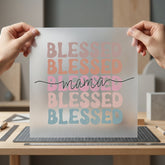 Blessed Mama Retro Diy Faith Blessed Ready to Press DTF Transfer for Dtf