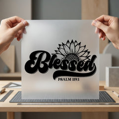 Blessed Sunflower Pslam Retro Christian Faith Ready to Press DTF Transfer for Dtf