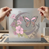Boho Floral Butterfly Moon Vintage Retro Ready to Press DTF Transfer for Dtf