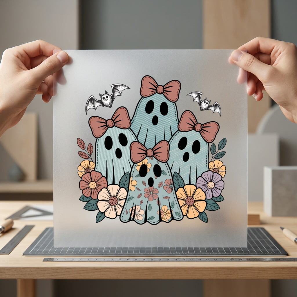Boho Ghost Family Halloween Halloween Fall Ready to Press DTF Transfer for Dtf
