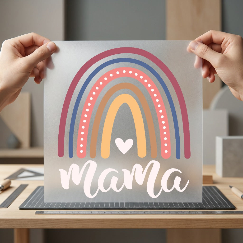 Boho Mama Rainbow Diy Mom Mama Ready to Press DTF Transfer for Dtf