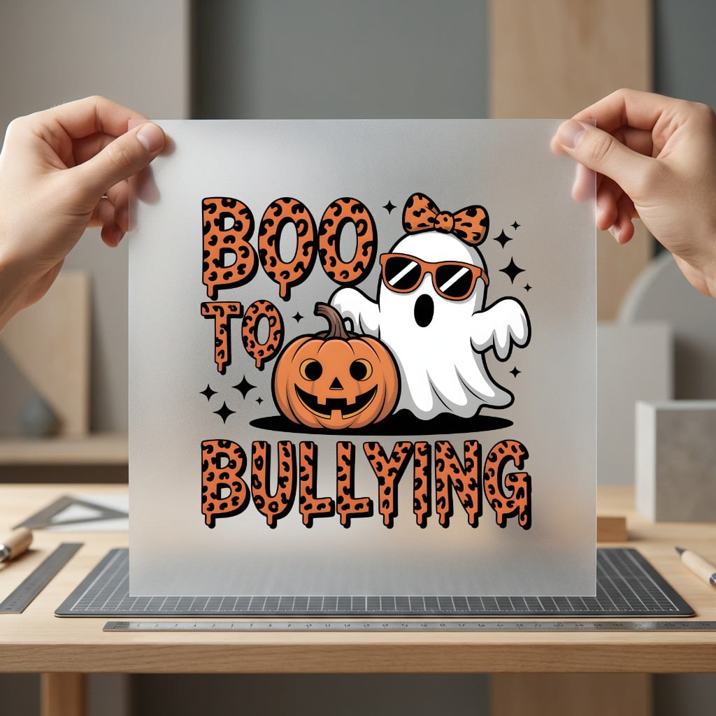 Boo Bullying Leopard Halloween Halloween Ready to Press DTF Transfer for Dtf