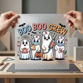 Boo Crew Nurse Ghost Halloween Nurse Ready to Press DTF Transfer for Dtf