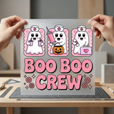Boo Crew Nurse Ghost Halloween Nurse Ready to Press DTF Transfer for Dtf