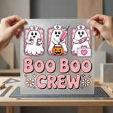 Boo Crew Nurse Ghost Halloween Nurse Ready to Press DTF Transfer for Dtf