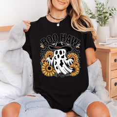 Boo Haw Cowboy Ghost Usa Halloween Ready to Press DTF Transfer for Dtf