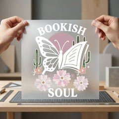 Bookish Soul Butterfly Retro Retro Boho Ready to Press DTF Transfer for Dtf