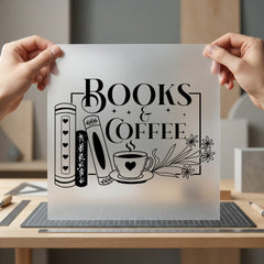 Books Coffee Cozy Aesthetic Funny Sarcastic Ready to Press DTF Transfer for Dtf