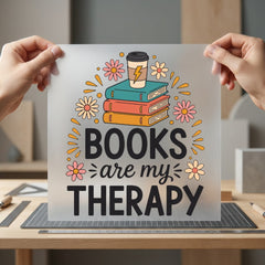 Books Therapy Cozy Reader Boho Aesthetic Ready to Press DTF Transfer for Dtf