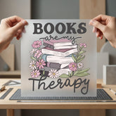 Books Therapy Literary Floral Floral Ready to Press DTF Transfer for Dtf