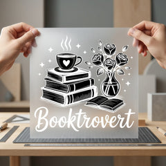 Booktrovert Books Coffee Cozy Funny Sarcastic Ready to Press DTF Transfer for Dtf