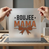 Boujee Mama Plaid Bow Usa Mom Ready to Press DTF Transfer for Dtf