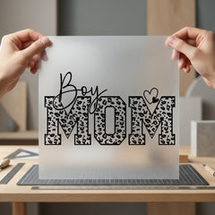 Boy Mom Leopard Pattern Mom Leopard Ready to Press DTF Transfer for Dtf
