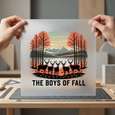 Boys Fall Deer Scene Fall Autumn Ready to Press DTF Transfer for Dtf