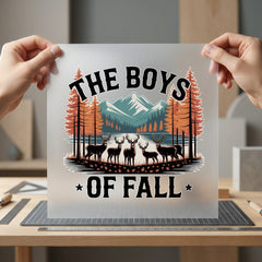 Boys Fall Scenic Deer Fall Hunting Ready to Press DTF Transfer for Dtf
