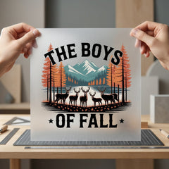 Boys Fall Scenic Deer Fall Hunting Ready to Press DTF Transfer for Dtf
