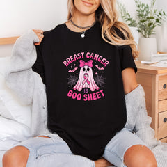 Breast Cancer Boo Sheet Halloween Funny Ready to Press DTF Transfer for Dtf