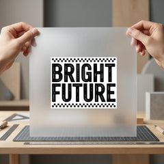 Bright Future Checkered Text Vintage Retro Ready to Press DTF Transfer for Dtf