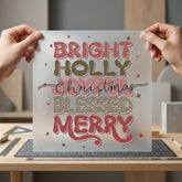Bright Holly Blessed Merry Faith Blessed Ready to Press DTF Transfer for Dtf