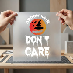Broom Hair Don Care Halloween Vintage Ready to Press DTF Transfer for Dtf