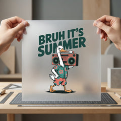 Bruh Summer Duck Retro Summer Funny Ready to Press DTF Transfer for Dtf