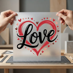 Brushstroke Love Heart Valentine Valentine Aesthetic Ready to Press DTF Transfer for Dtf