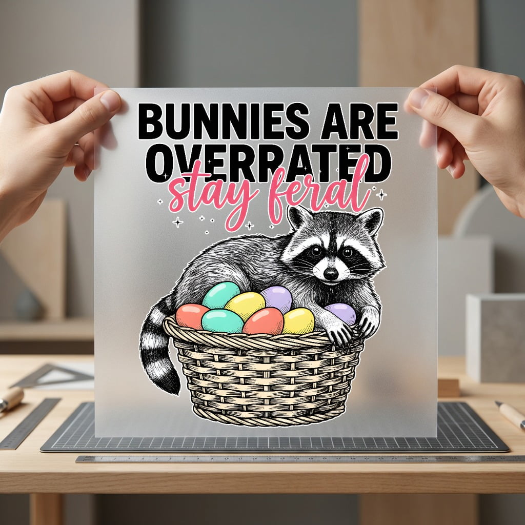 Bunnies Overrated Stay Feral Easter Funny Ready to Press DTF Transfer for Dtf