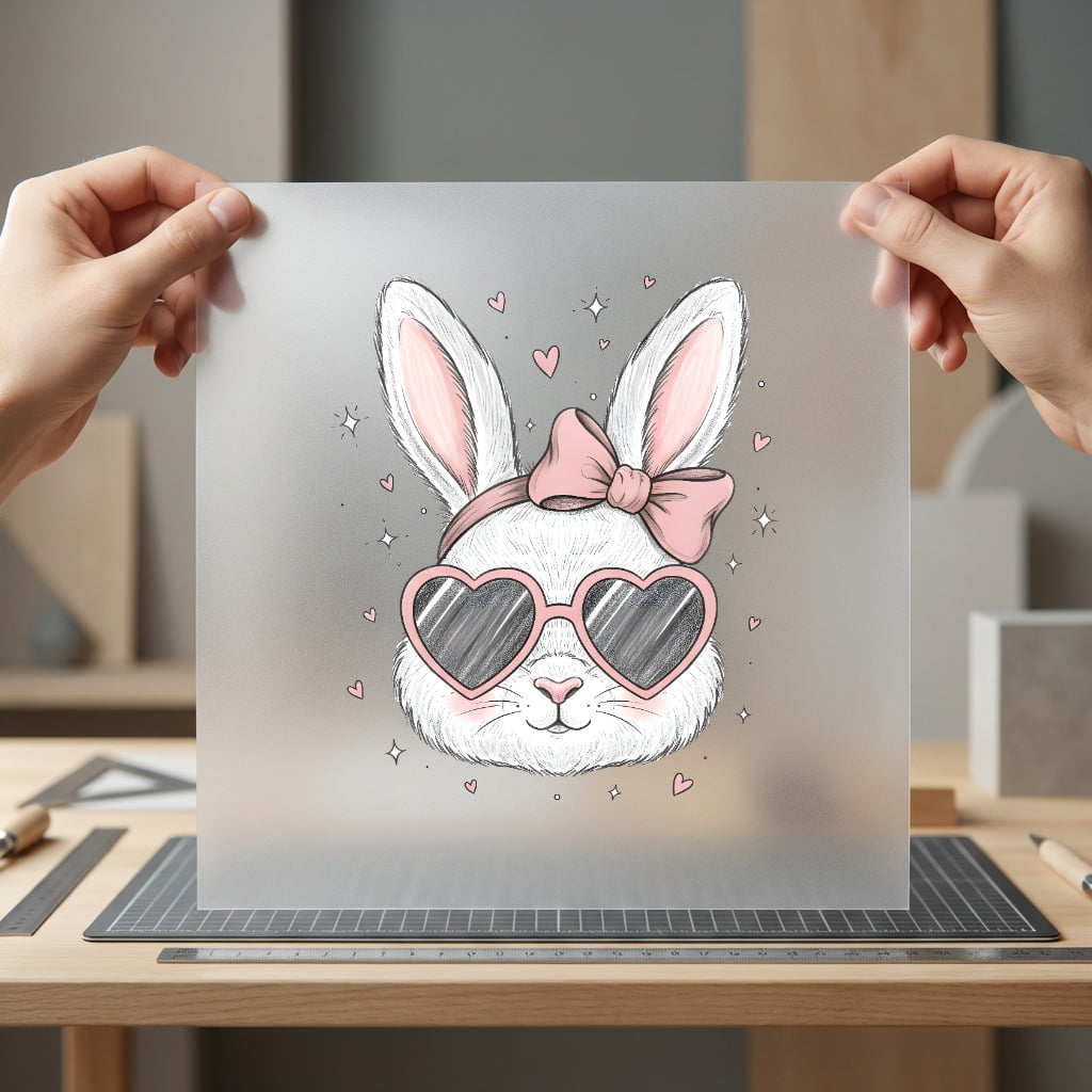 Bunny Heart Glasses Diy Easter Ready to Press DTF Transfer for Dtf