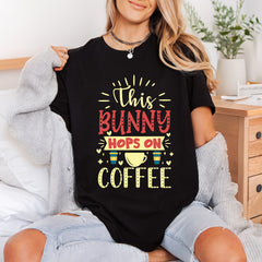 Bunny Hops Coffee Easter Easter Spring Ready to Press DTF Transfer for Dtf